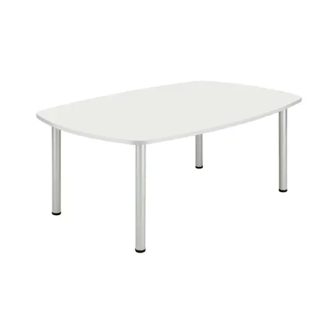 Core Pole Leg Barrel Shaped Meeting Table - 1800 - Arctic White